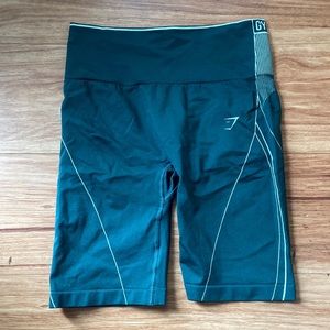womens green size medium gymshark bike shorts